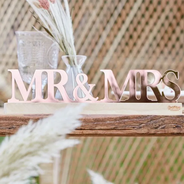 Ginger Ray Mr&mrs Masa Dekoru Akrilik Rose Gold