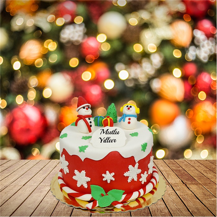 Mutlu Yıllar Yılbaşı Pastası 2021