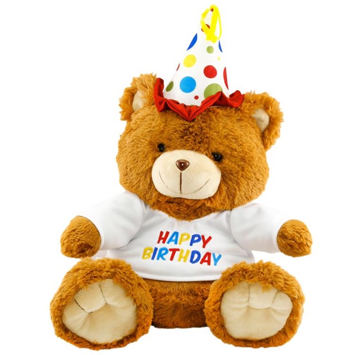 Neco Plush Oturan Happy Birthday Peluş Ayı