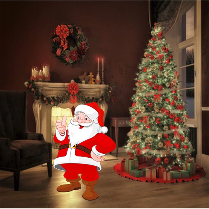 Noel Baba Ayaklı Dekor Pano