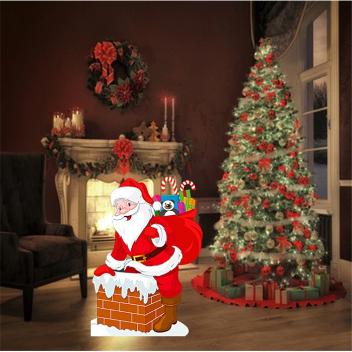 Noel Baba Bacalı Ayaklı Pano