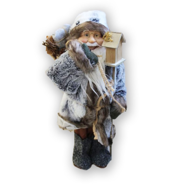 Yılbaşı Gri Renkli Noel Baba Dekor Süs