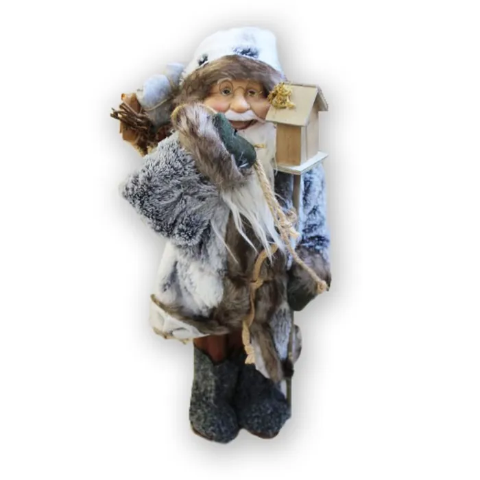 Yılbaşı Gri Renkli Noel Baba Dekor Süs