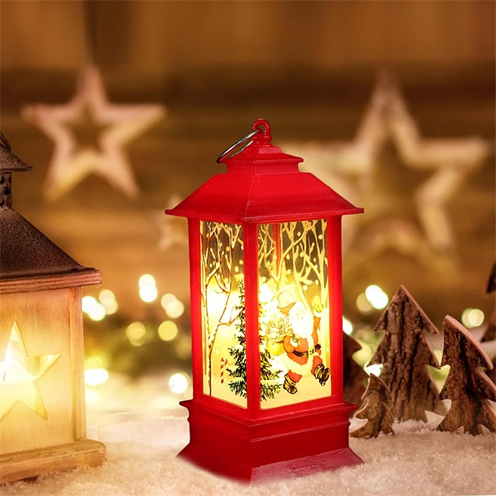 Noel Baba Desenli Led Işıklı Lamba