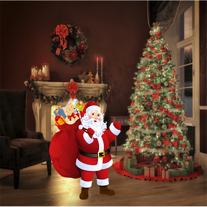 Noel Baba Hediyeli Ayaklı Pano