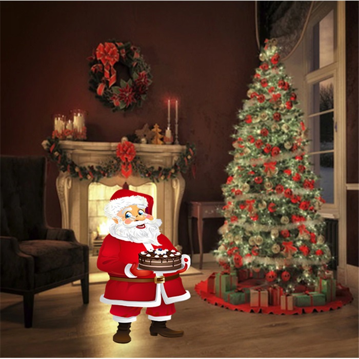 Noel Baba Pastalı Ayaklı Pano