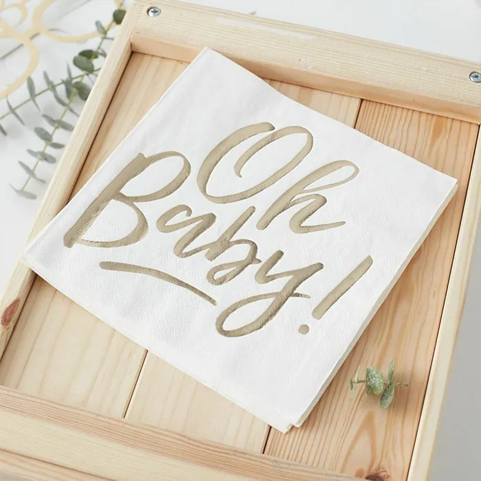 Ginger Ray Oh Baby Gold Varaklı Peçete