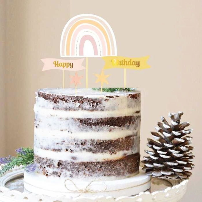 One Bohem Temalı Pasta Üstü Kürdan