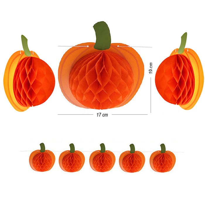 Cadılar Bayramı Sıralı Bal Kabağı Petek Süs