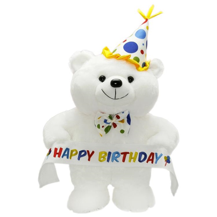 Papyonlu Happy Birthday Peluş Ayı