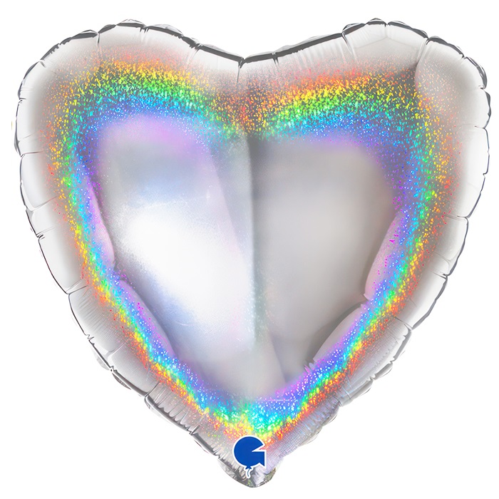 Parıltılı Gümüş Renkli Kalp Folyo Balon