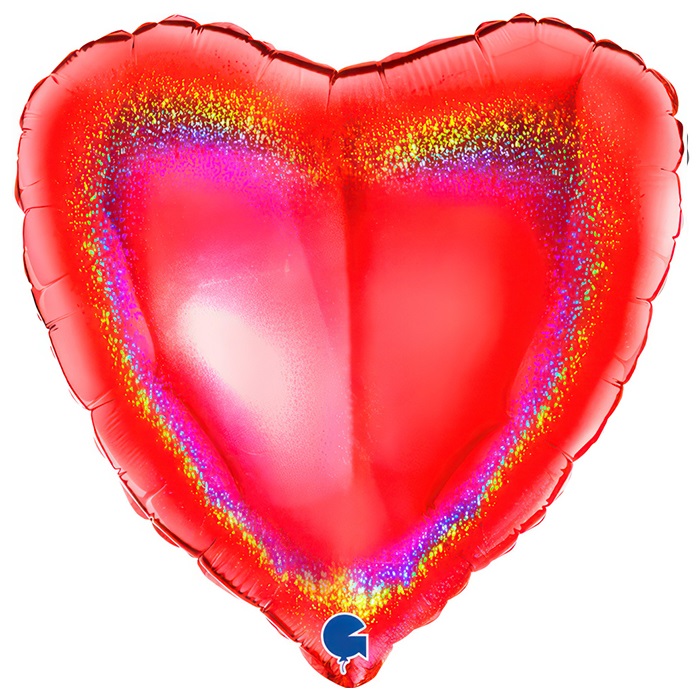 Parıltılı Kırmızı Renkli Kalp Folyo Balon