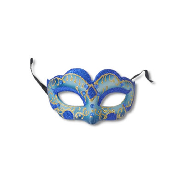 Lacivert Mavi Renkli Desenli Parti Maskesi