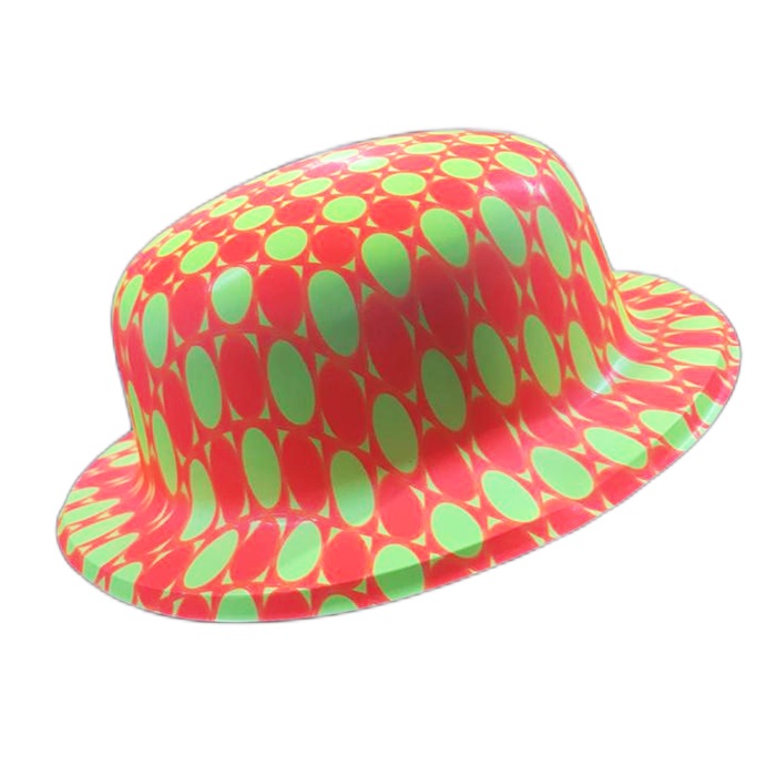 Turuncu Sarı Desenli Parti Şapka