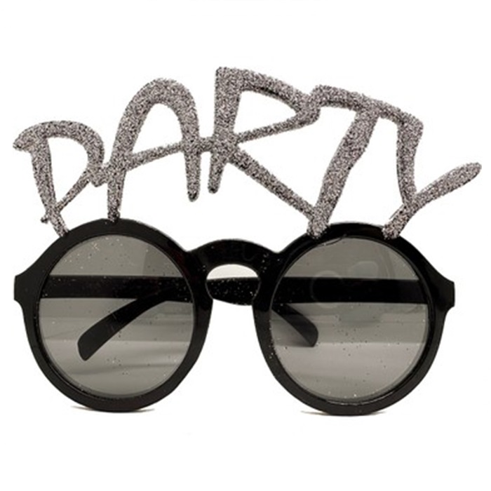 Gümüş Renkli Simli Party Gözlük