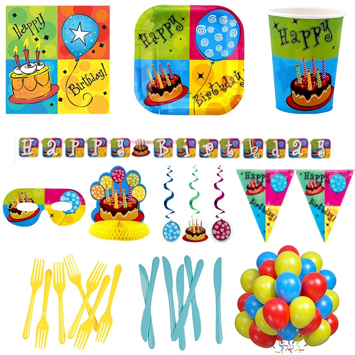 Pastalı Doğum Günü Parti Seti 16 Kişilik