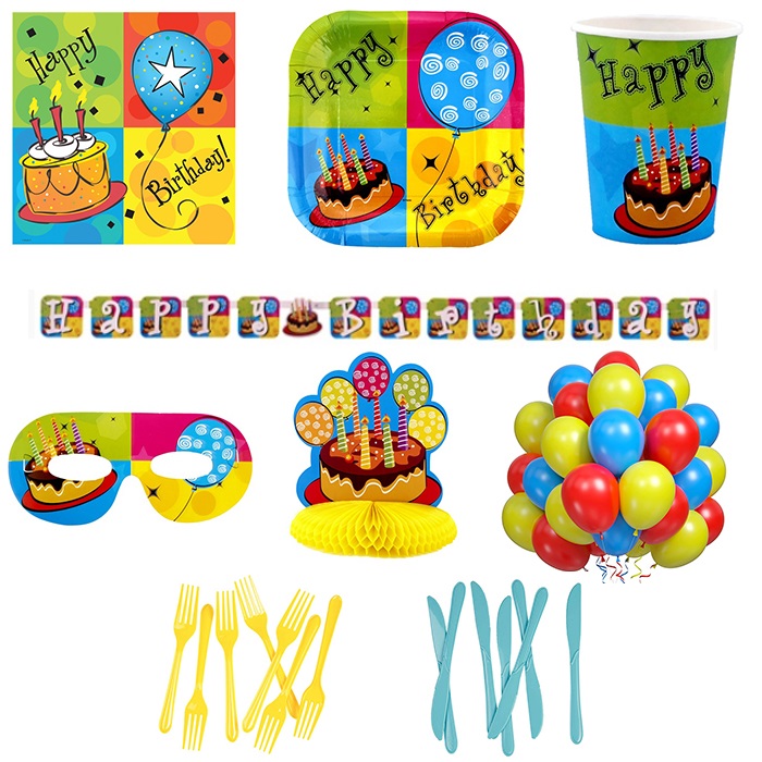 Pastalı Doğum Günü Parti Seti 8 Kişilik