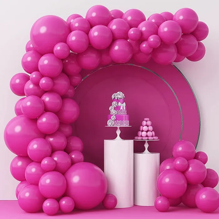 Pastel Fuşya Renkli Zincir Balon Seti