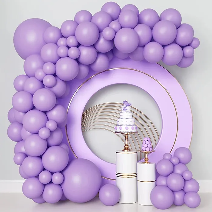 Pastel Lila Renkli Zincir Balon Seti