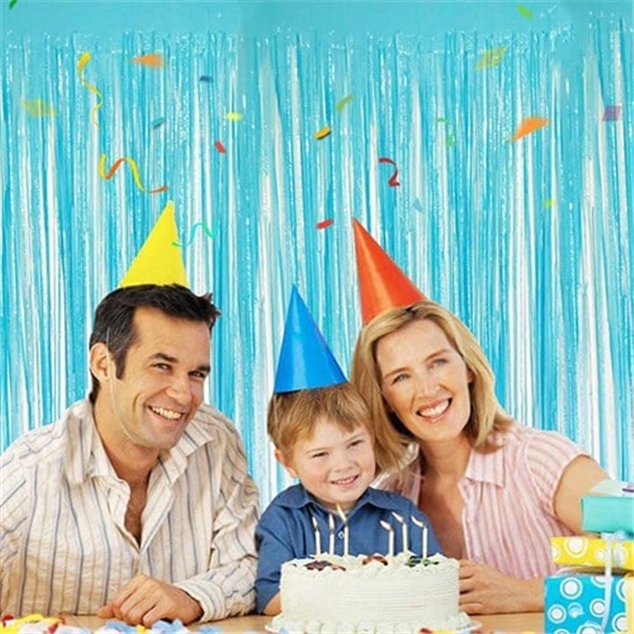 Pastel Mavi Renkli Duvar Perdesi