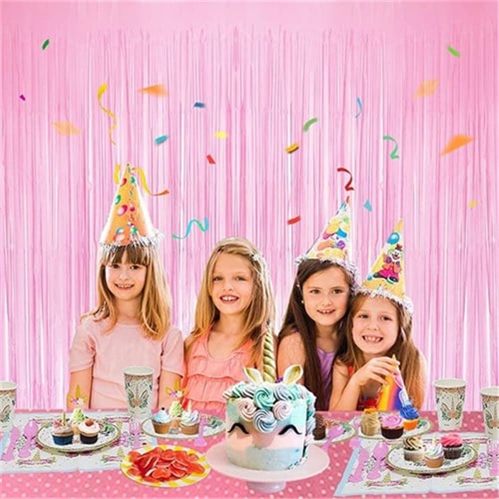 Pastel Pembe Renkli Duvar Perdesi