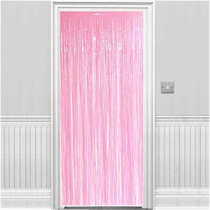 Pastel Pembe Renkli Kapı Perdesi