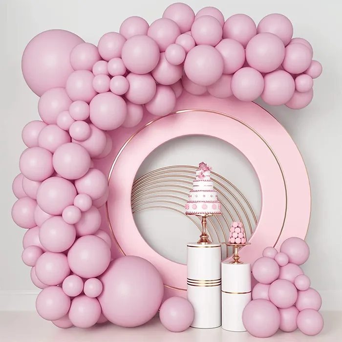 Pastel Pembe Renkli Zincir Balon Seti