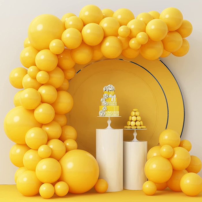 Pastel Sarı Renkli Zincir Balon Seti