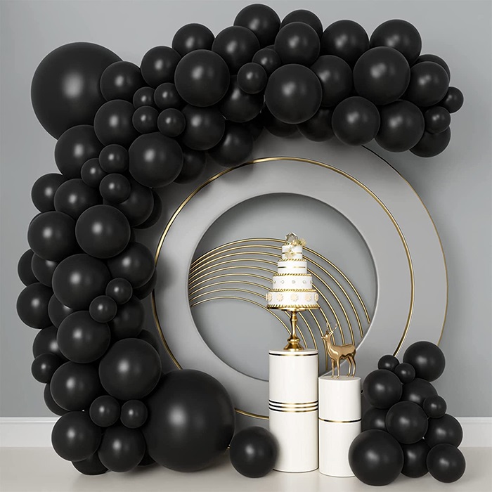 Pastel Siyah Renkli Zincir Balon Seti