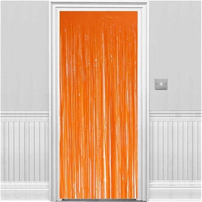 Pastel Turuncu Renkli Kapı Perdesi
