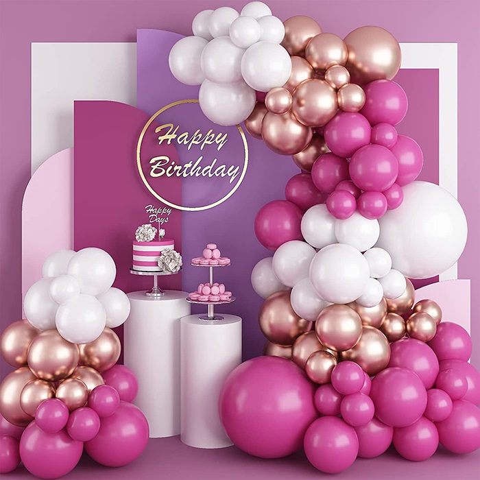 Pastel Ve Krom Zincir Balon Seti