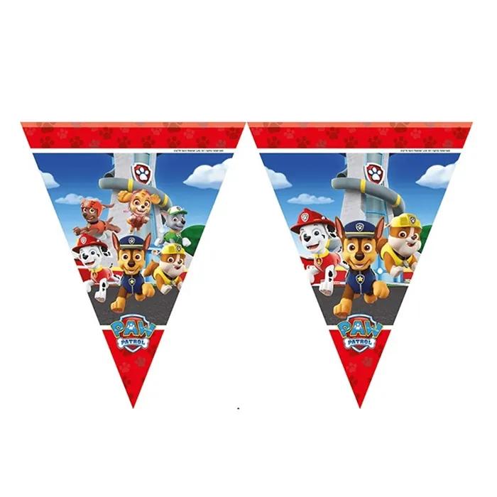 Paw Patrol Temalı Üçgen Flama