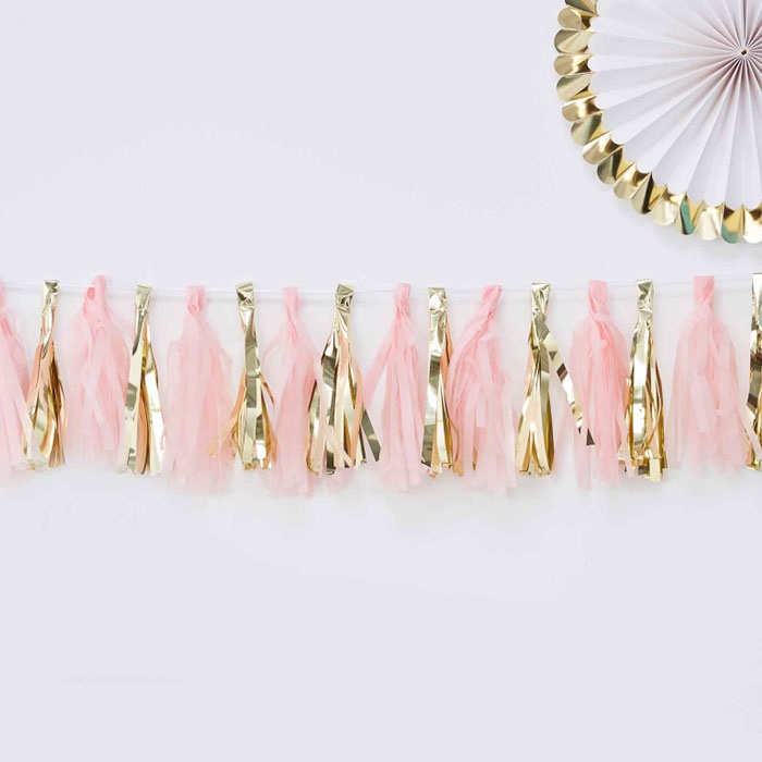 Ginger Ray Pembe Altın Renkli Çelenk Asma Süs