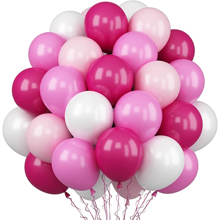 Pembe Beyaz Fuşya Renkli Balon