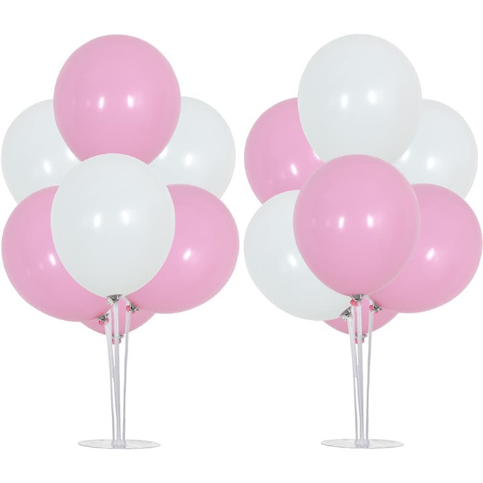 Pembe Beyaz Renkli Balon Standı