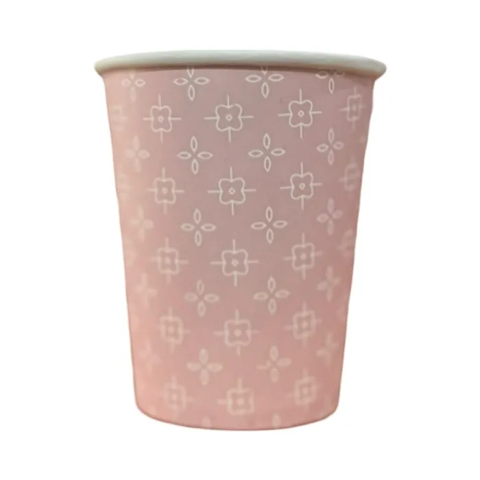 Pembe Desenli Karton Bardak