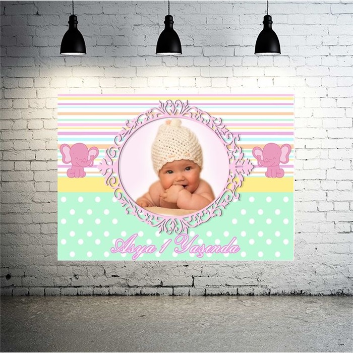 Pembe Fil Temalı Kişiye Özel Afiş