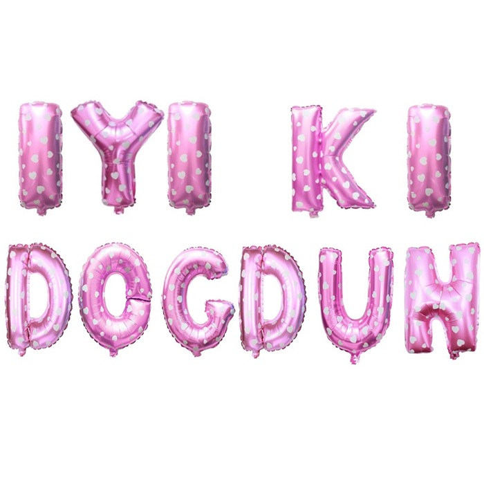 Pembe Kalpli İyi Ki Doğdun Folyo Balon