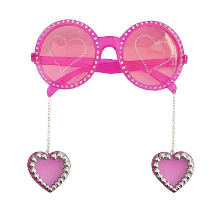 Pembe Kalpli Parti Gözlük