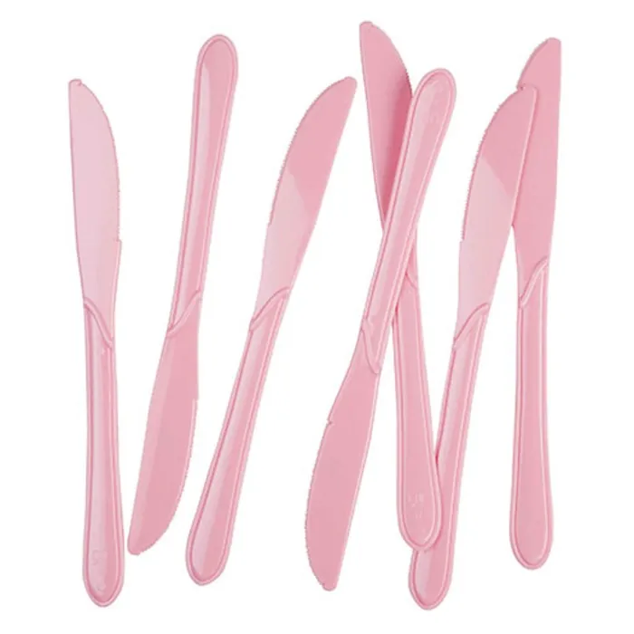 Pembe Plastik Bıçak 10 Adet