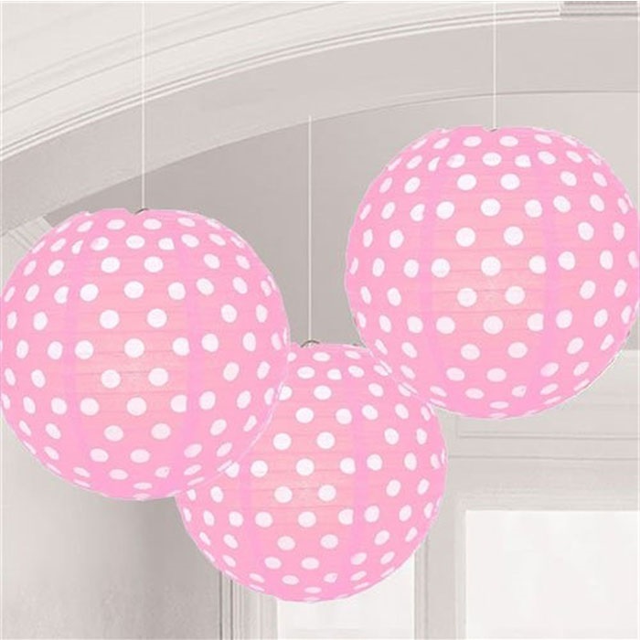 Pembe Puantiyeli Fener Süs