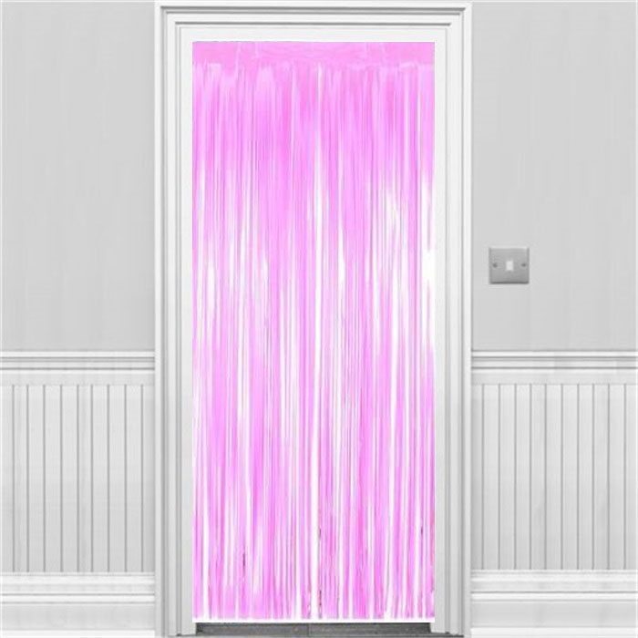 Pembe Püsküllü Kapı Perdesi