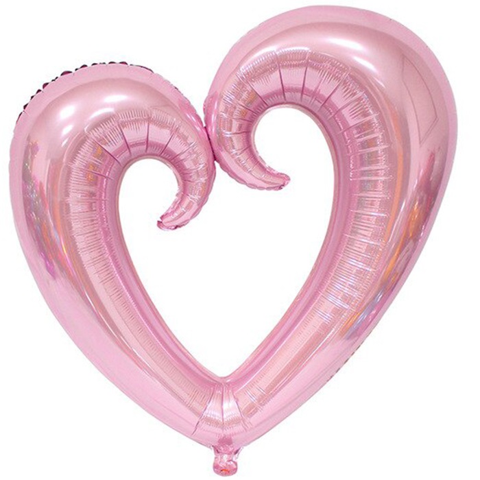 Pembe Renkli İçi Boş Kalp Folyo Balon