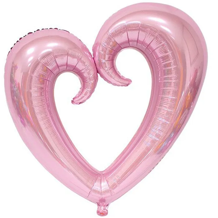 Pembe Renkli İçi Boş Kalp Folyo Balon
