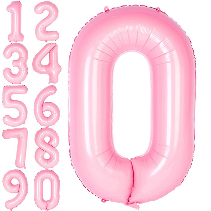 Pembe Renkli Rakam Folyo Balon
