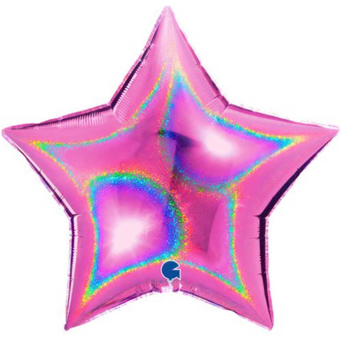 Pembe Simli Yıldız Folyo Balon