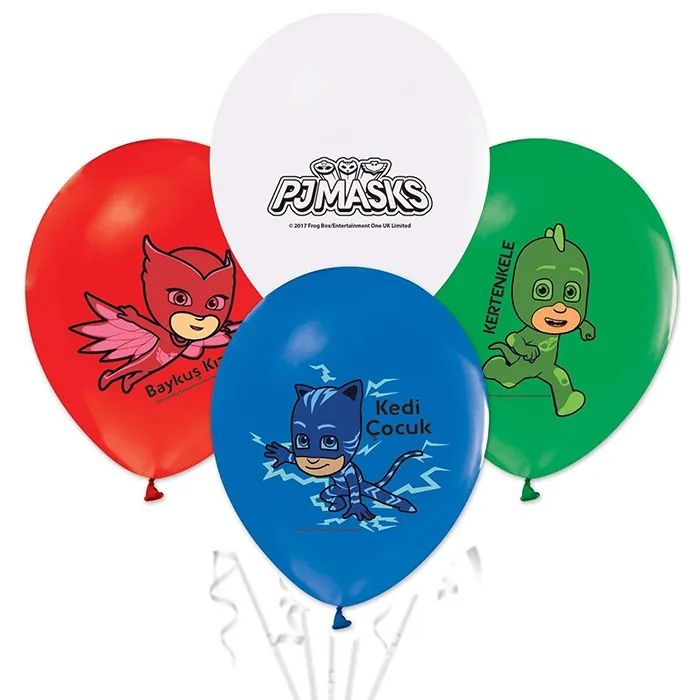 Pj Maskeliler Baskılı Pastel Balon