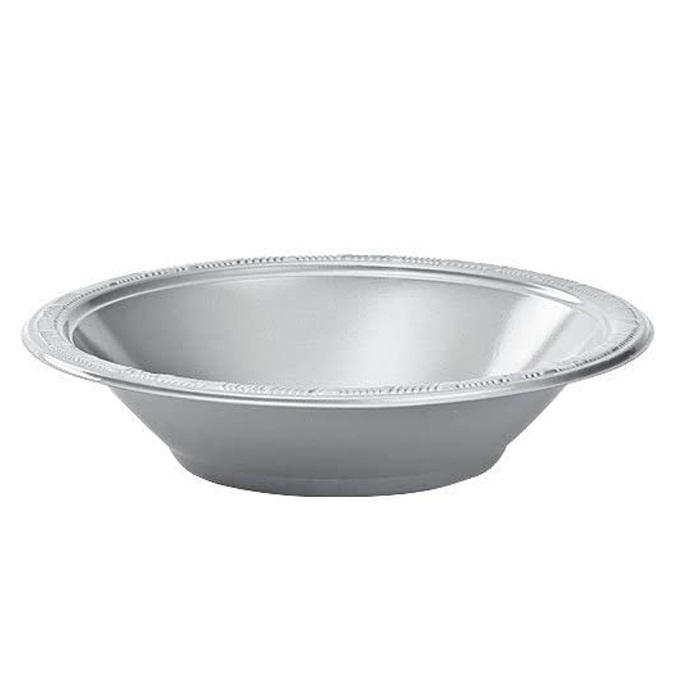 Plastik Yuvarlak Kase Gümüş