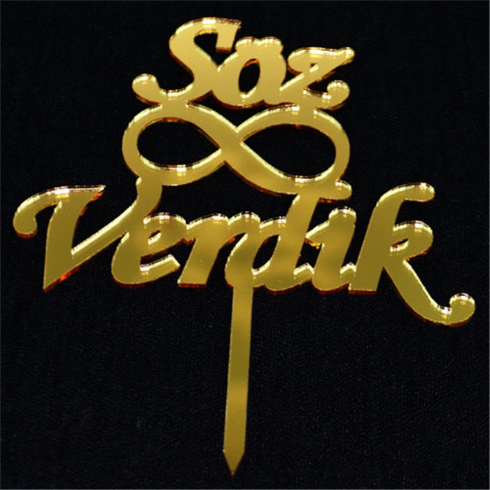 Pleksi Ayna Söz Verdik Pasta Süsü