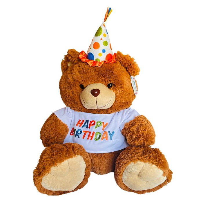 Plush Oturan Happy Birthday Peluş Ayı